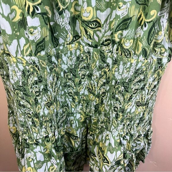 NWT Aerie Smocked Waist Floral Kelly Green Mini‎ Sundress Size XXL Summer - Picture 7 of 8
